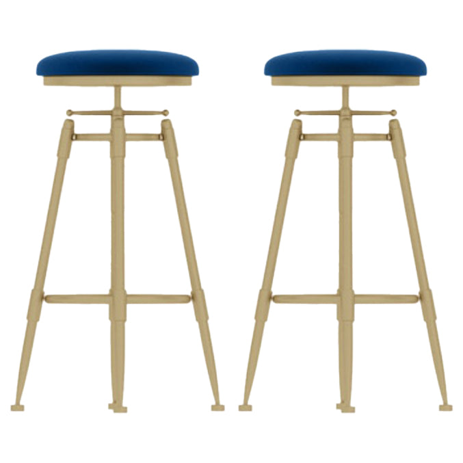 Living Room Glam Liftable Barstool Metal 4 Legs Bar Stool with Pedal
