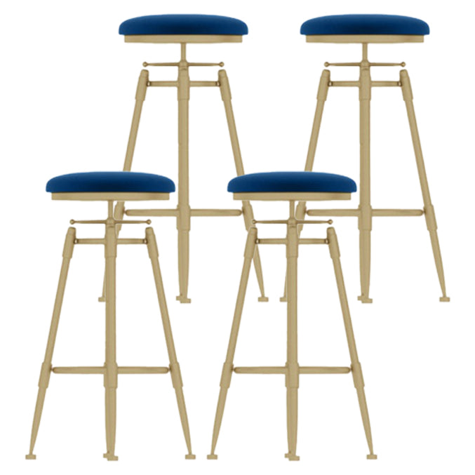 Living Room Glam Liftable Barstool Metal 4 Legs Bar Stool with Pedal