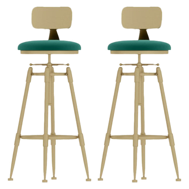Living Room Glam Liftable Barstool Metal 4 Legs Bar Stool with Pedal