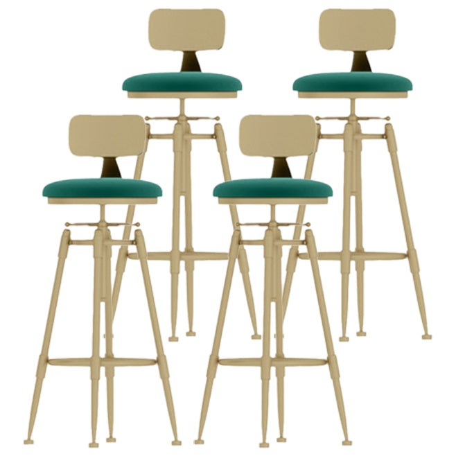 Living Room Glam Liftable Barstool Metal 4 Legs Bar Stool with Pedal