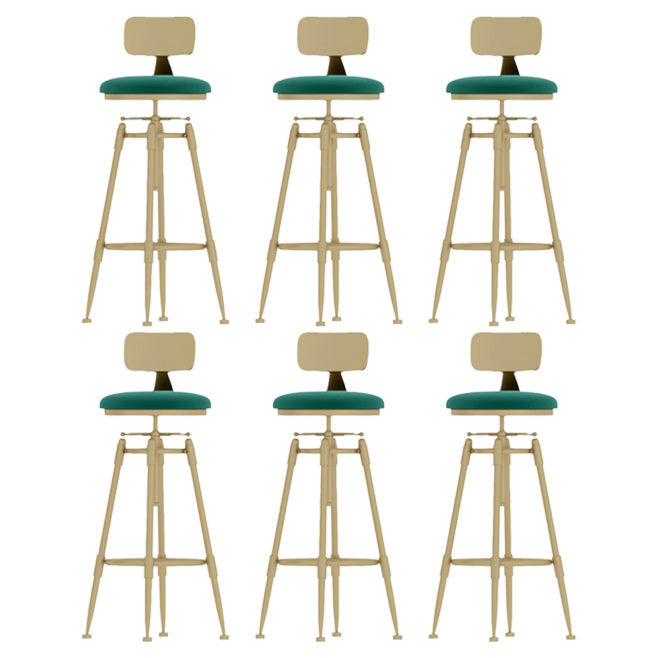 Living Room Glam Liftable Barstool Metal 4 Legs Bar Stool with Pedal