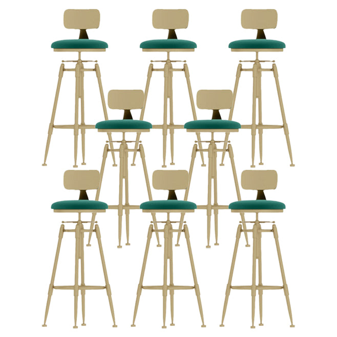 Living Room Glam Liftable Barstool Metal 4 Legs Bar Stool with Pedal