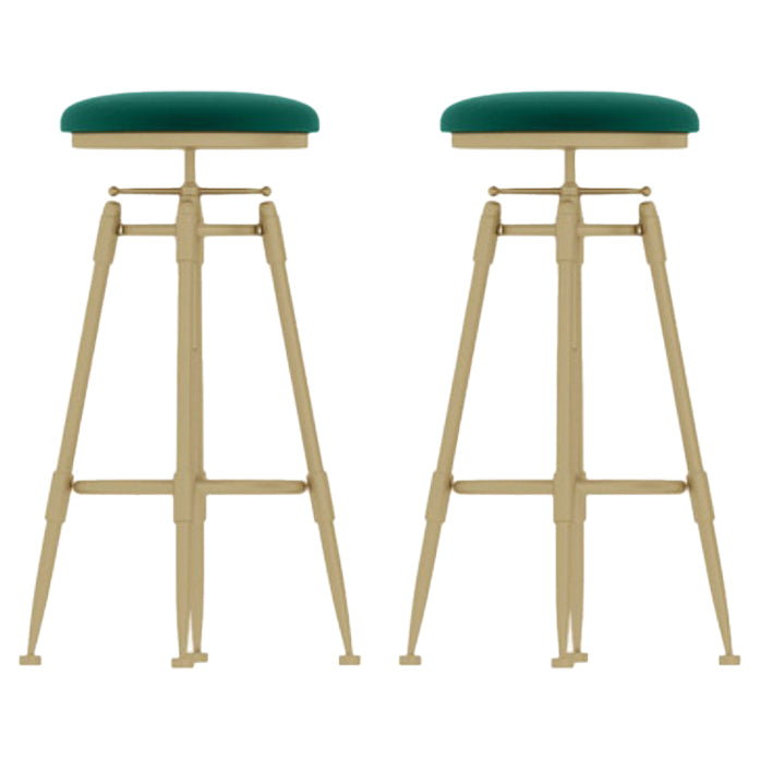 Living Room Glam Liftable Barstool Metal 4 Legs Bar Stool with Pedal