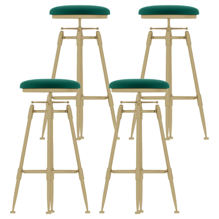 Living Room Glam Liftable Barstool Metal 4 Legs Bar Stool with Pedal