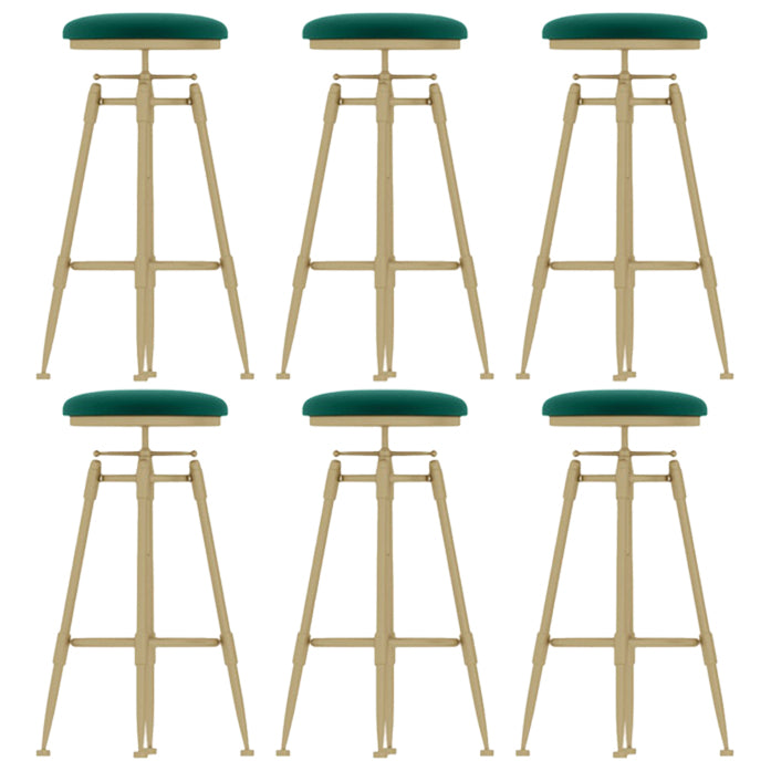 Living Room Glam Liftable Barstool Metal 4 Legs Bar Stool with Pedal