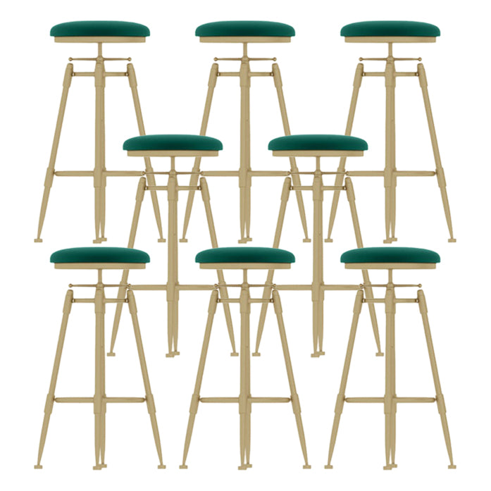 Living Room Glam Liftable Barstool Metal 4 Legs Bar Stool with Pedal