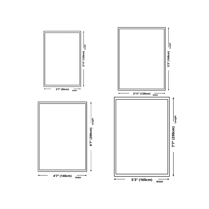 Minimalist Indoor Rug Plant Pattern Rug Polyester Stain Resistant Area Rug for Living Room