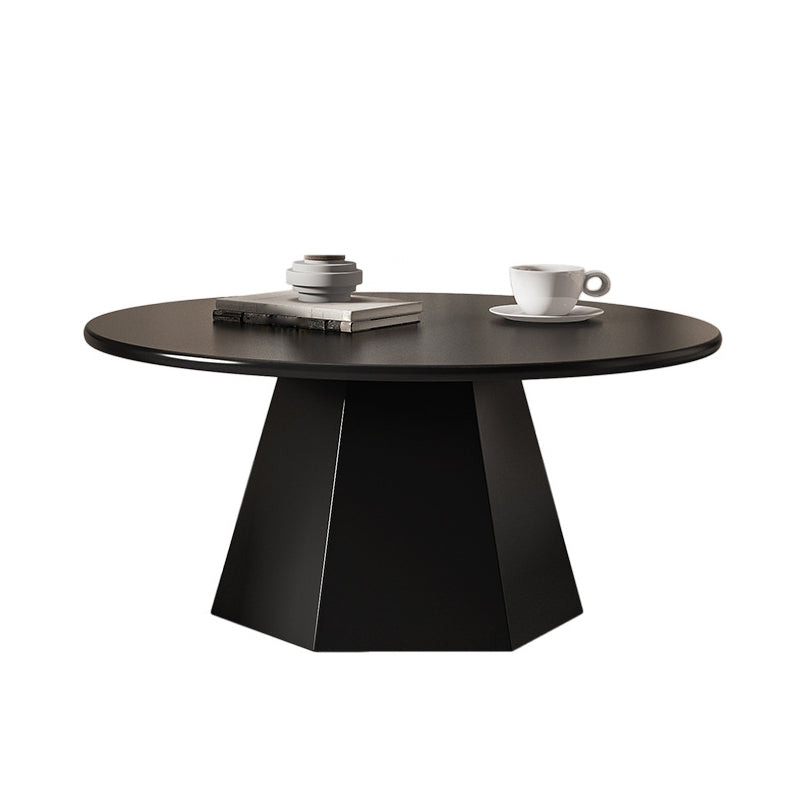 Pedestal Coffee Table Modern Black/White Cocktail Table for Room
