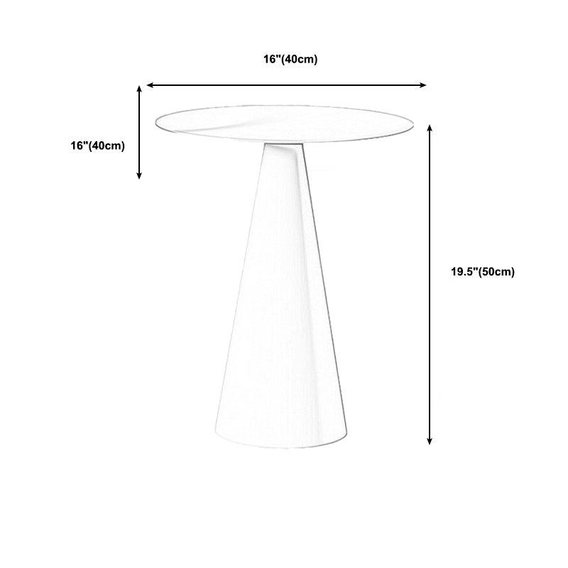 Pedestal Metal Coffee Table Round Black/White Cocktail Table