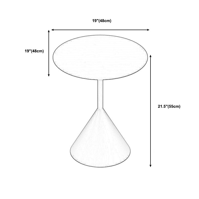 Pedestal Metal Coffee Table Round Black/White Cocktail Table