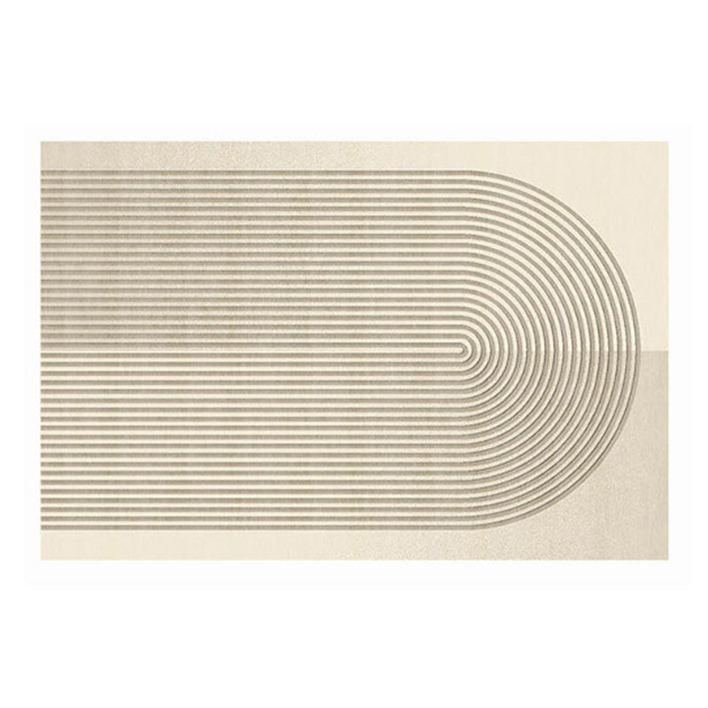 Brown Modern Rug Polyester Stripe Rug Non-Slip Backing Rug for Drawing Room