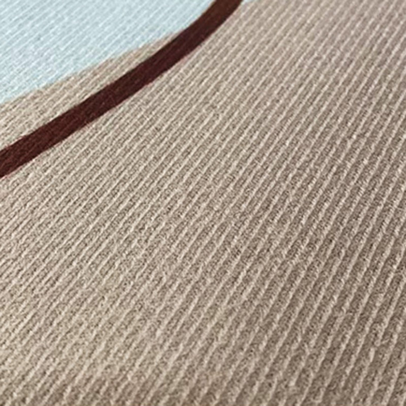 Brown Modern Rug Polyester Stripe Rug Non-Slip Backing Rug for Drawing Room