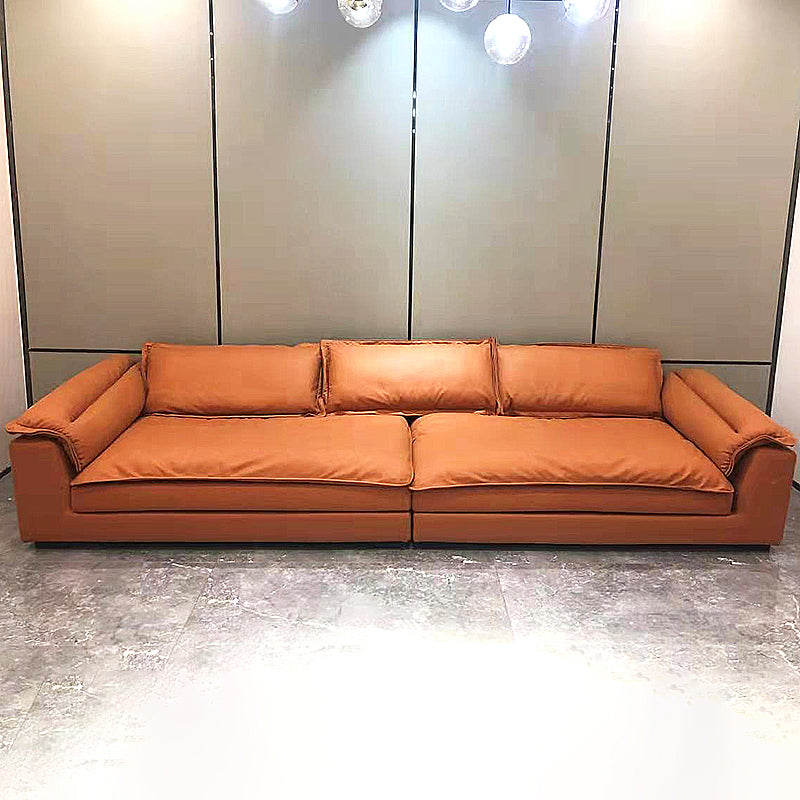 Fabric Pillow Top Arm Sectional Sofa 25.6"High Removable Cushions Sofa with Slipcover