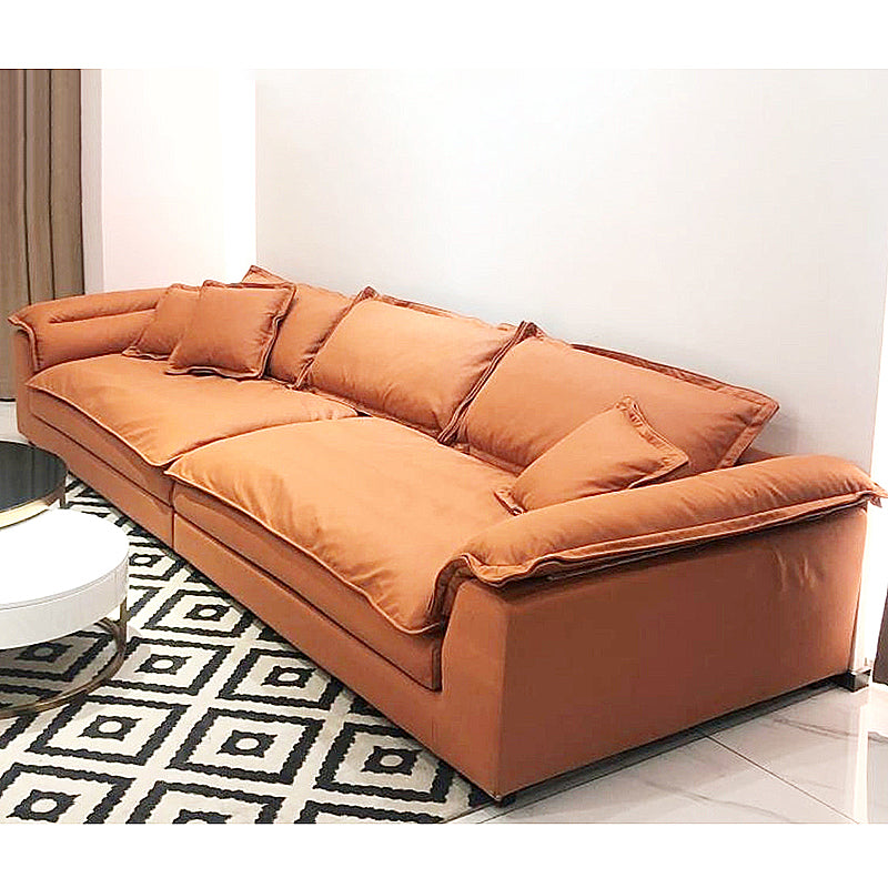 Fabric Pillow Top Arm Sectional Sofa 25.6"High Removable Cushions Sofa with Slipcover