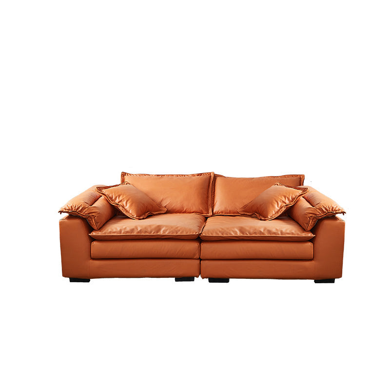 Fabric Pillow Top Arm Sectional Sofa 25.6"High Removable Cushions Sofa with Slipcover