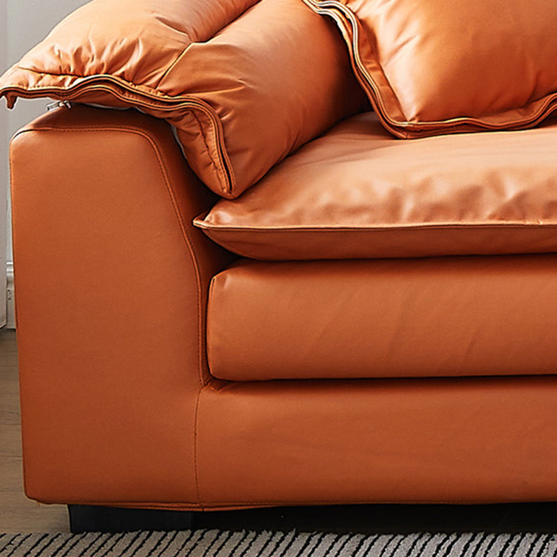 Fabric Pillow Top Arm Sectional Sofa 25.6"High Removable Cushions Sofa with Slipcover