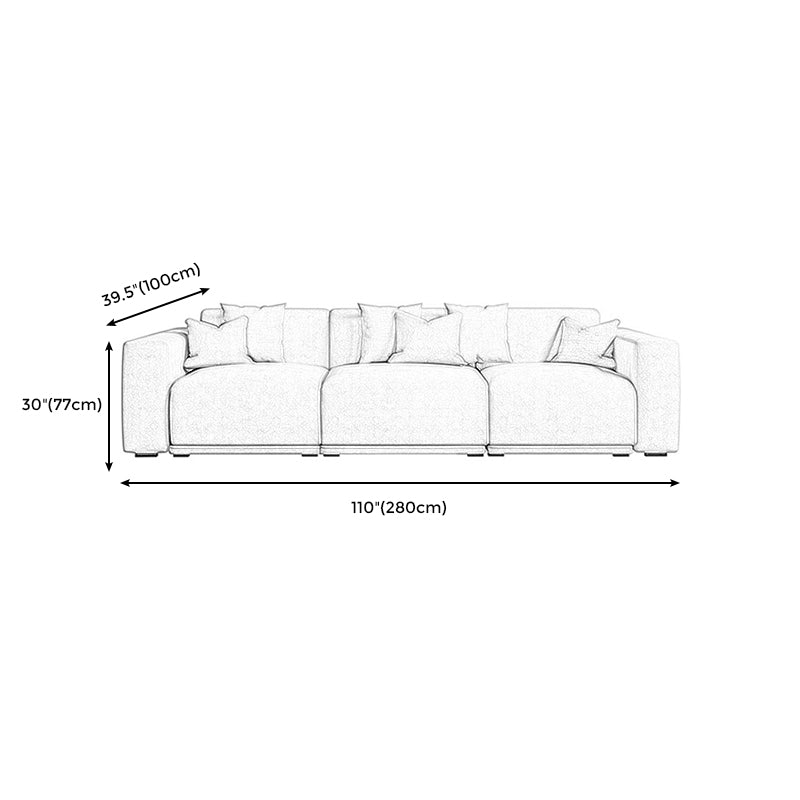 Scandinavian Tight Back Square Arm Sofa/Sectional with Stationary for Living Room