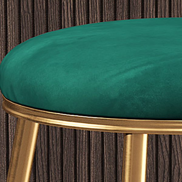 Nordic Glam Bar Stool Round Counter Bar Stool with Metal Legs for Kitchen