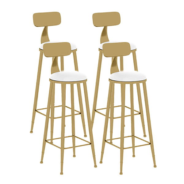 Nordic Glam Style Bar Stool Round Counter Bar Stool with Metal Legs