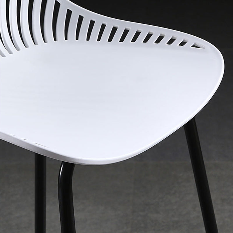 41" Height Backrest Armless Counter Stool Modern Iron Bar Stool with Plastic Cushion