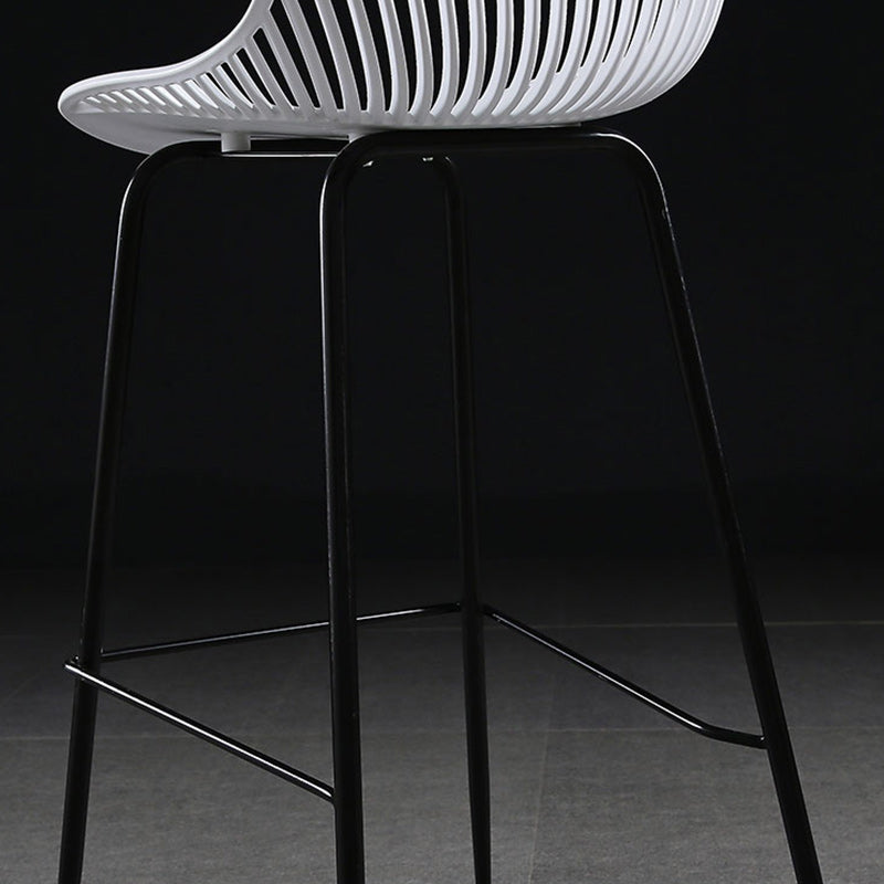 41" Height Backrest Armless Counter Stool Modern Iron Bar Stool with Plastic Cushion