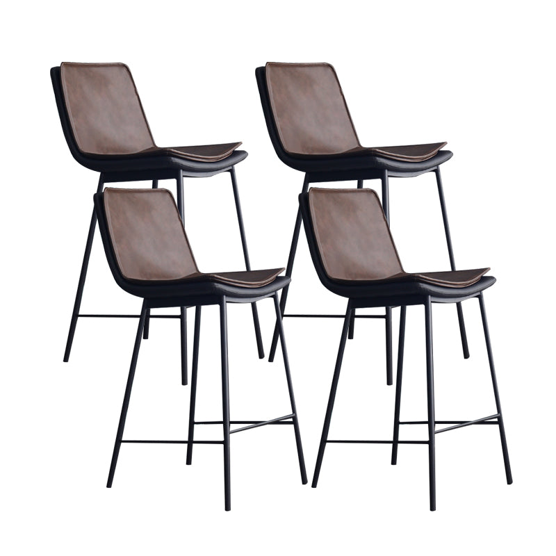 Contemporary Style Bar Stool PU Leather Counter Bar Stool with Metal Legs