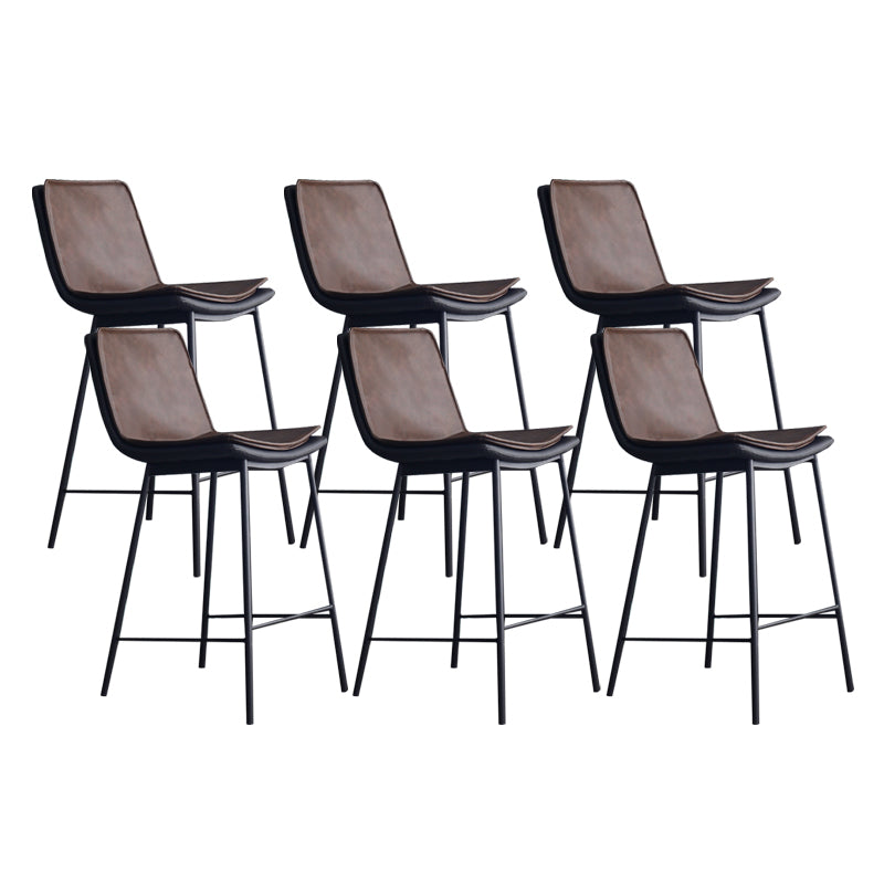 Contemporary Style Bar Stool PU Leather Counter Bar Stool with Metal Legs
