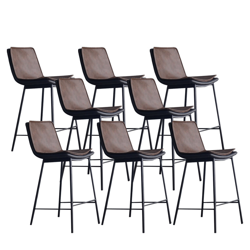Contemporary Style Bar Stool PU Leather Counter Bar Stool with Metal Legs