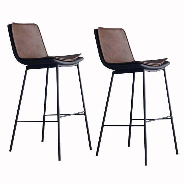 Contemporary Style Bar Stool PU Leather Counter Bar Stool with Metal Legs