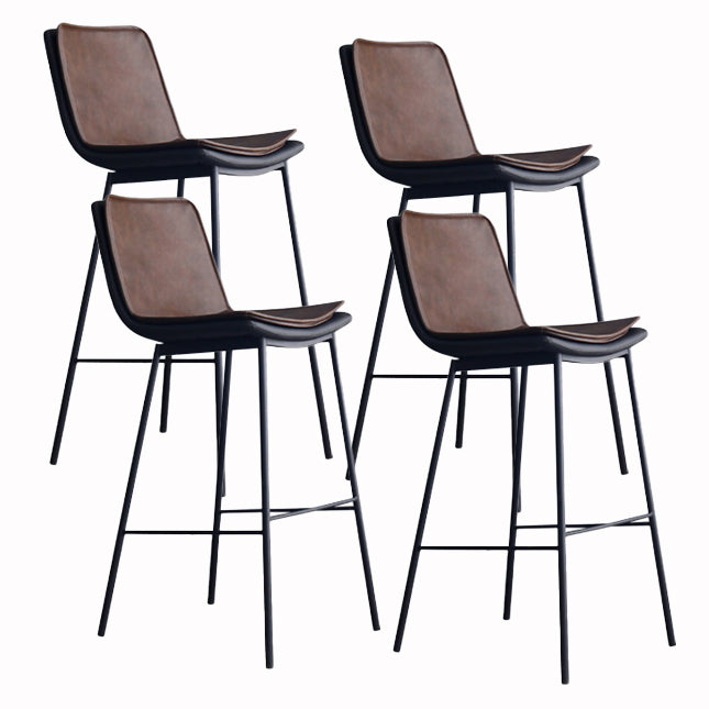 Contemporary Style Bar Stool PU Leather Counter Bar Stool with Metal Legs