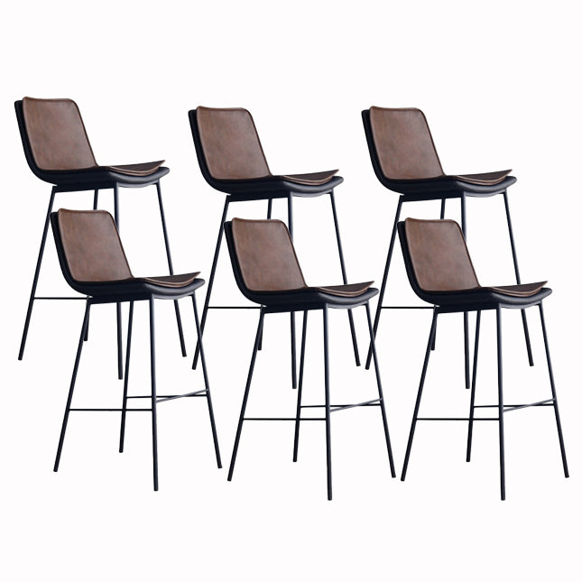 Contemporary Style Bar Stool PU Leather Counter Bar Stool with Metal Legs