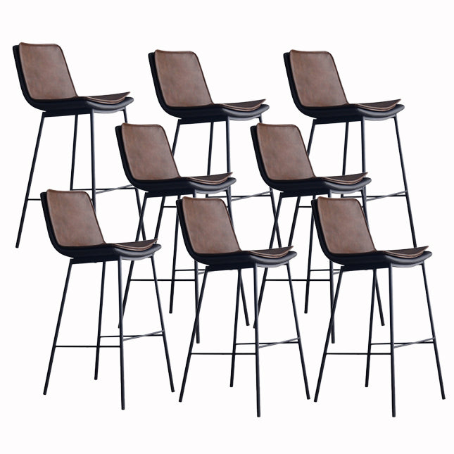 Contemporary Style Bar Stool PU Leather Counter Bar Stool with Metal Legs