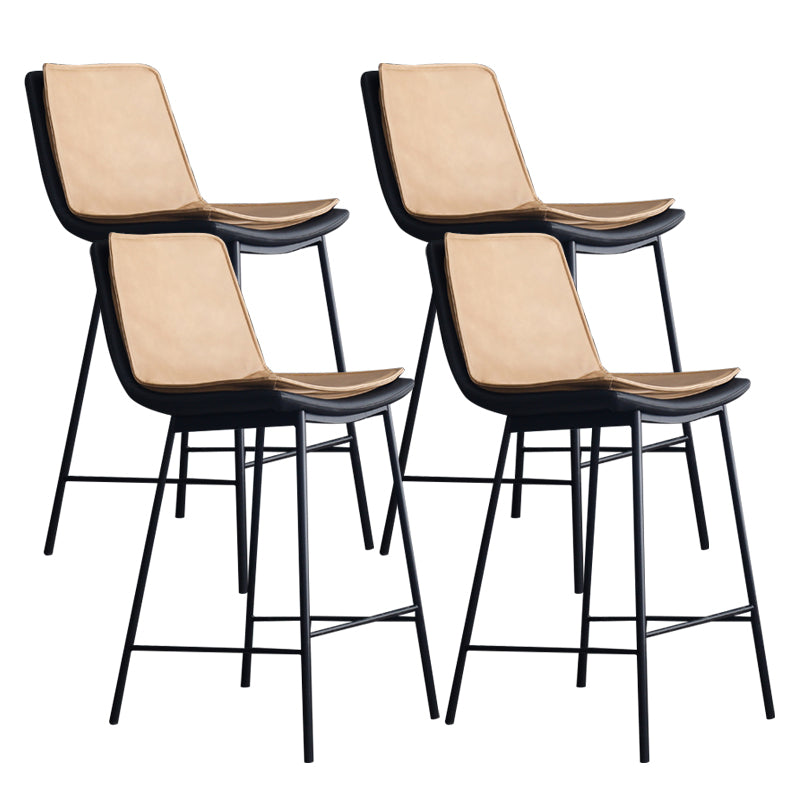 Contemporary Style Bar Stool PU Leather Counter Bar Stool with Metal Legs