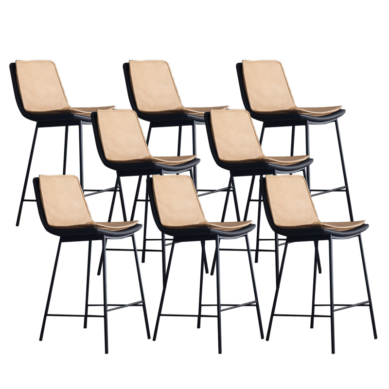 Contemporary Style Bar Stool PU Leather Counter Bar Stool with Metal Legs