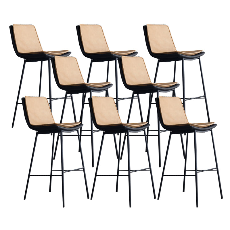 Contemporary Style Bar Stool PU Leather Counter Bar Stool with Metal Legs