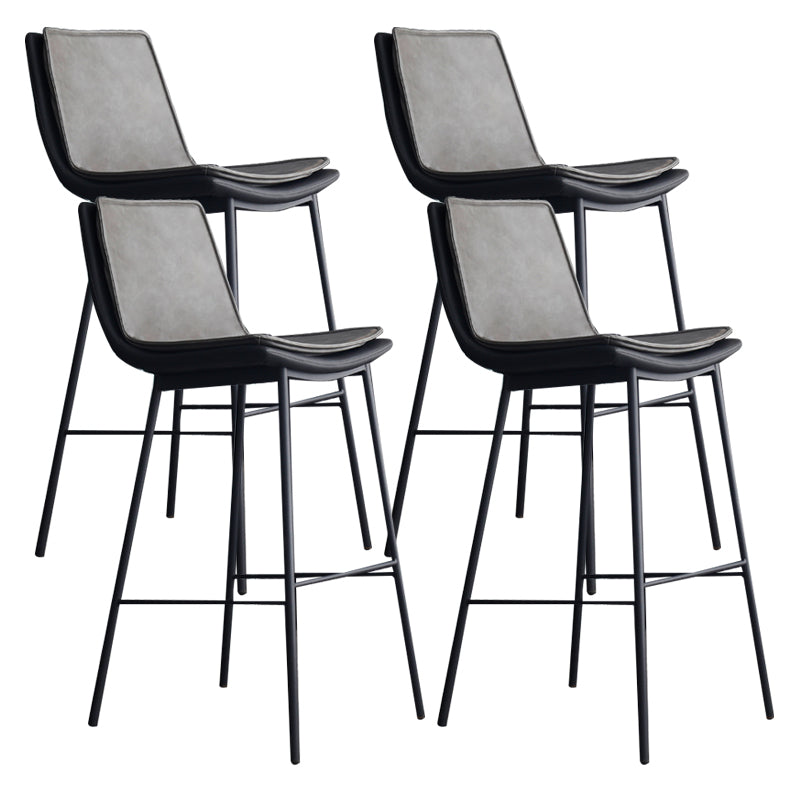 Contemporary Style Bar Stool PU Leather Counter Bar Stool with Metal Legs