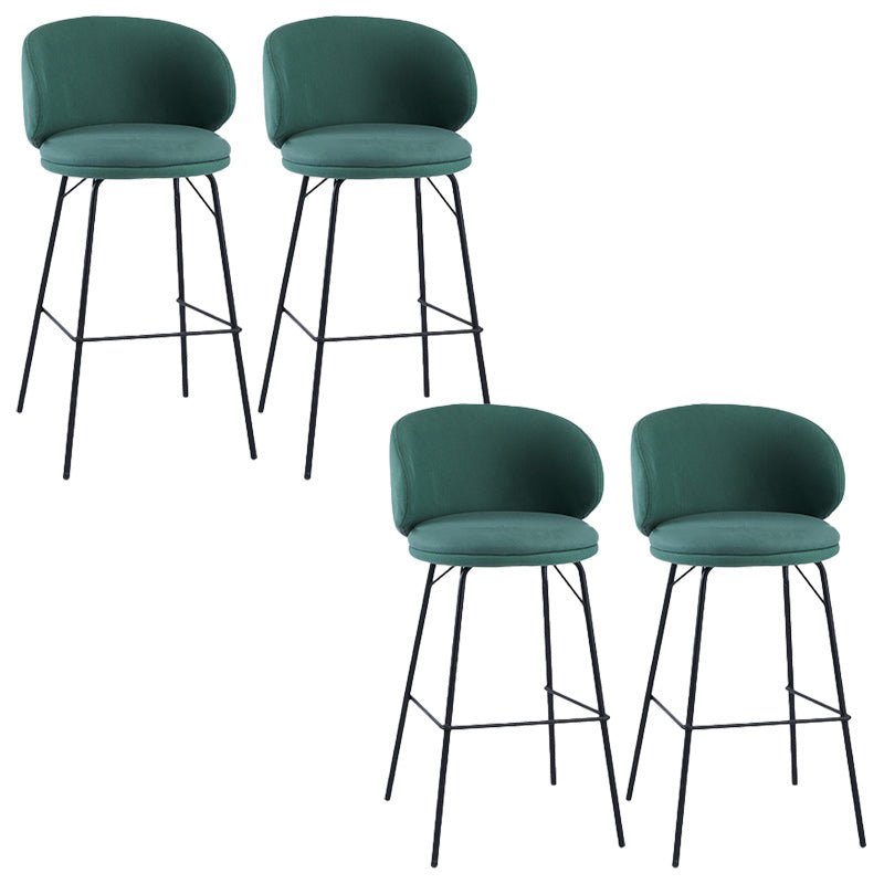 Modern Backrest Armless Counter Stool Upholstered Bar Stool with Metal 4 Legs