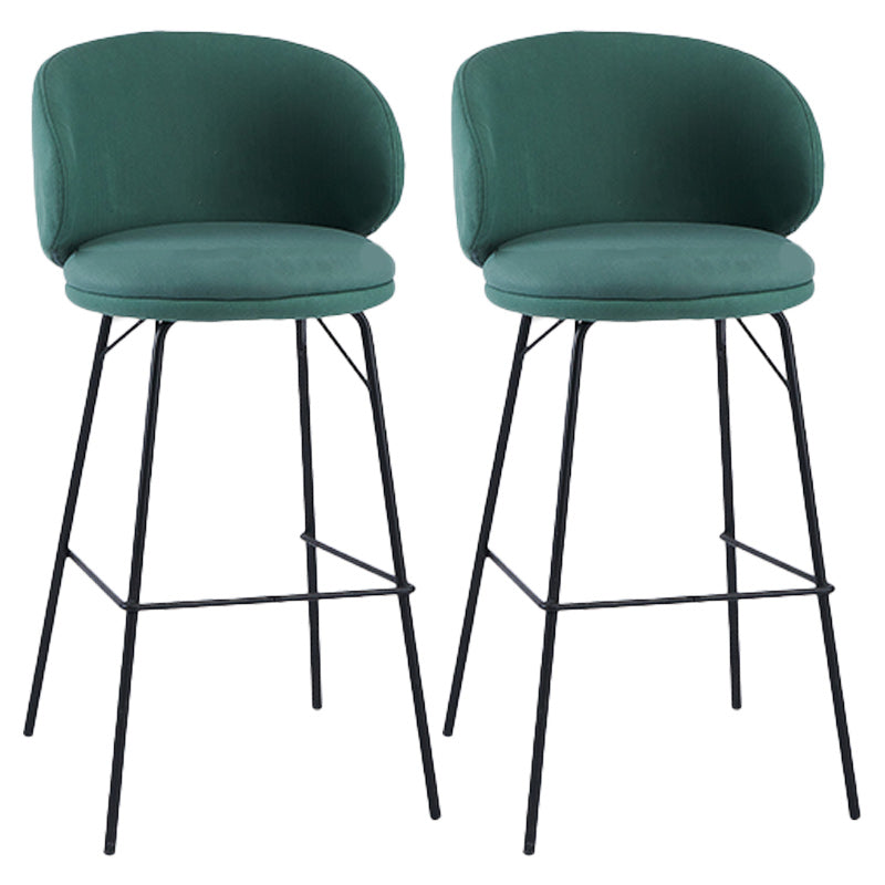 Modern Backrest Armless Counter Stool Upholstered Bar Stool with Metal 4 Legs