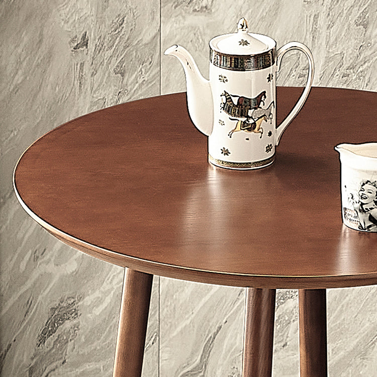 1/3 Pieces Modern Round Bar Table Set Ash Wood Bistro Set with Footrest