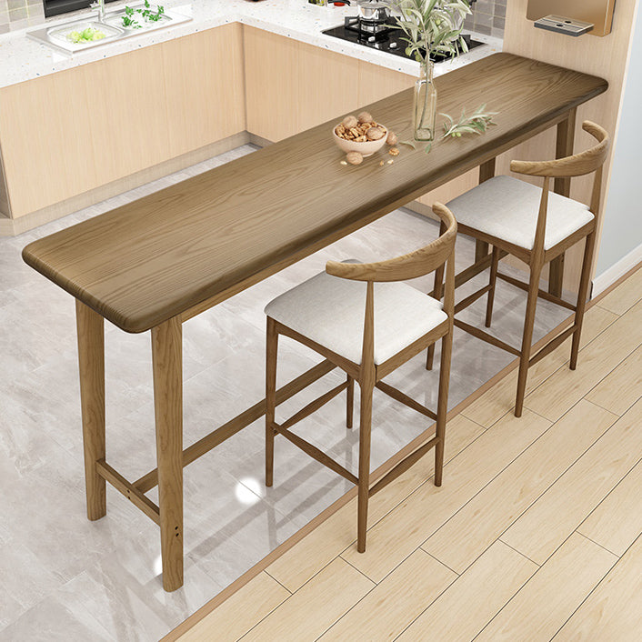 Luxury Rectangle Solid Wood Bar Table Set 1/3/4 Pieces Counter Table with Armless Stools