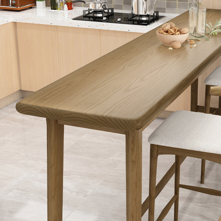 Luxury Rectangle Solid Wood Bar Table Set 1/3/4 Pieces Counter Table with Armless Stools