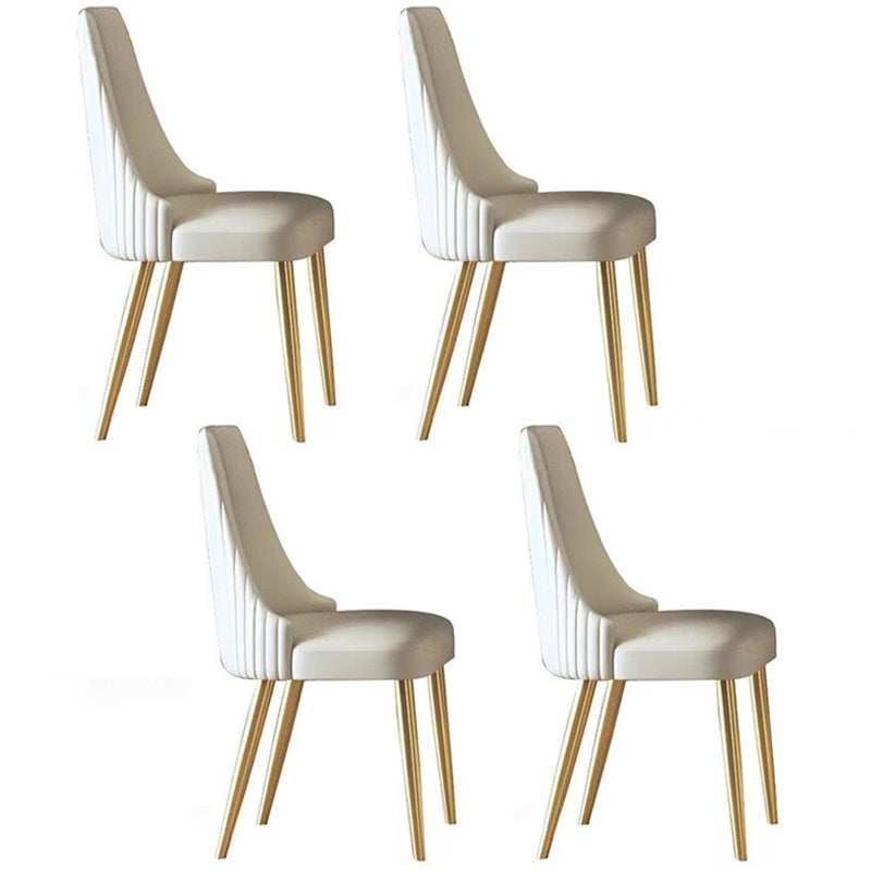 Scandinavian Round Dining Table Furniture 1/4/5/6/7 Pieces Leather Dining Room Chair Set