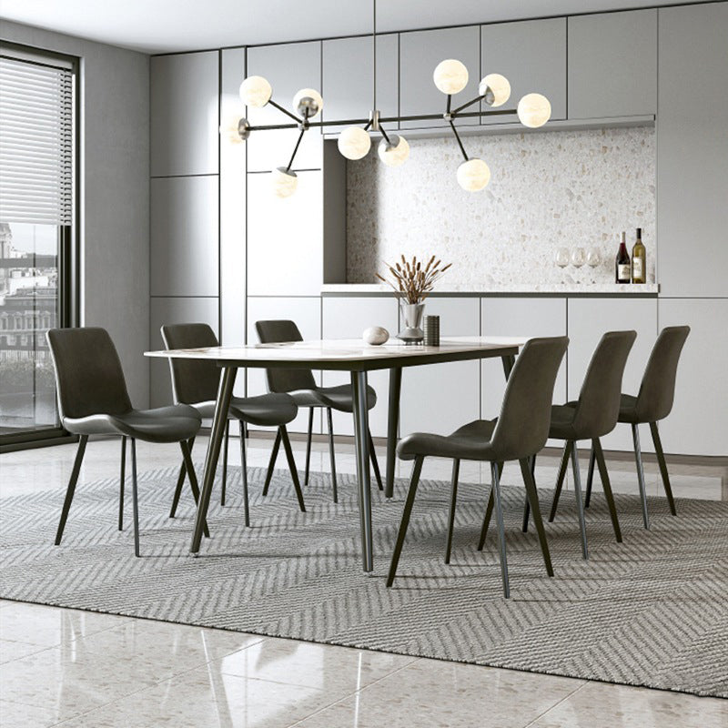 Modern Sintered Stone Dining Rectangle Table Set 1/4/5/7 Pieces Dining Set