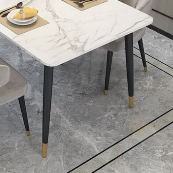 Modern Dinette Set 1/4/5 Pieces Rectangle White Marble Dining Table Set
