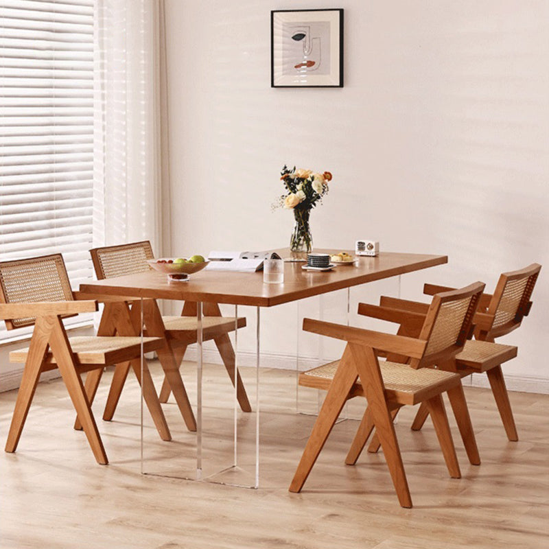 Minimalist Solid Wood Dining Set 1/2/4/5 Pieces Rectangular Dining Furniture Set