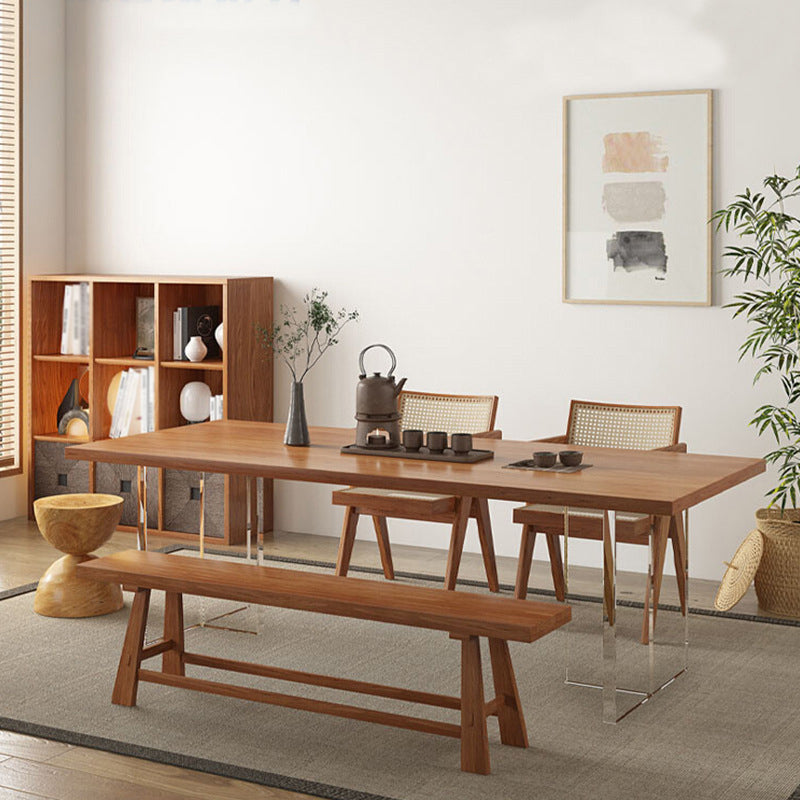 Minimalist Solid Wood Dining Set 1/2/4/5 Pieces Rectangular Dining Furniture Set