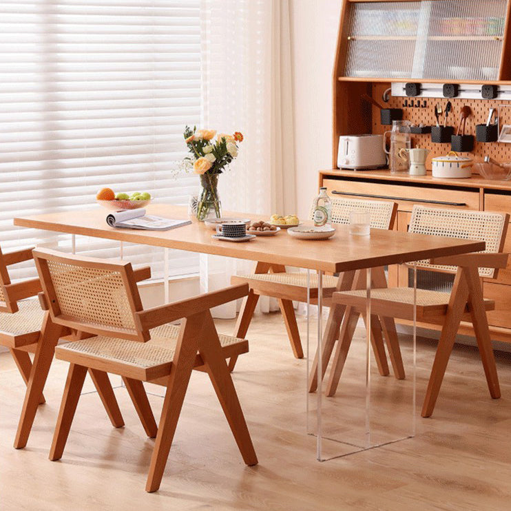 Minimalist Solid Wood Dining Set 1/2/4/5 Pieces Rectangular Dining Furniture Set