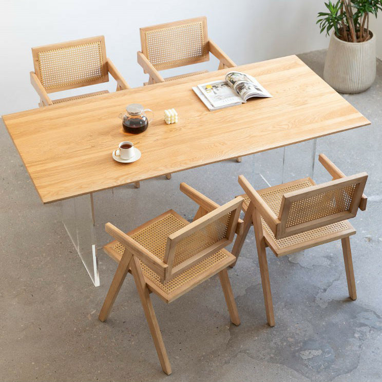 Minimalist Solid Wood Dining Set 1/2/4/5 Pieces Rectangular Dining Furniture Set