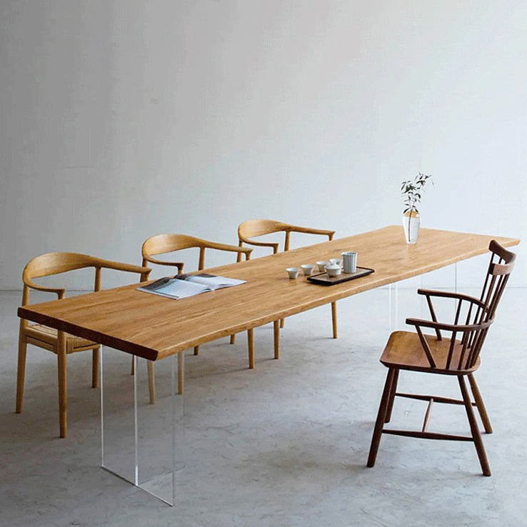 Minimalist Solid Wood Dining Set 1/2/4/5 Pieces Rectangular Dining Furniture Set