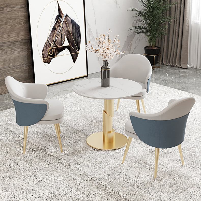 Modern Style Round Dining Table Sintered Stone Table with Tulip Base